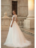 Two Piece Ivory Lace Tulle Slit Wedding Dress Two Piece Ivory Lace Tulle Slit Wedding Dress